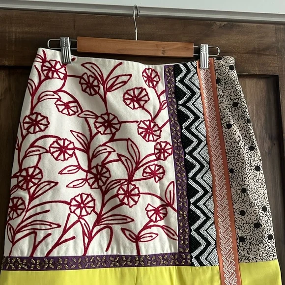 NWT Anthropologie Leif Notes  Embroidered Multicolor Skirt - Picture 3 of 11